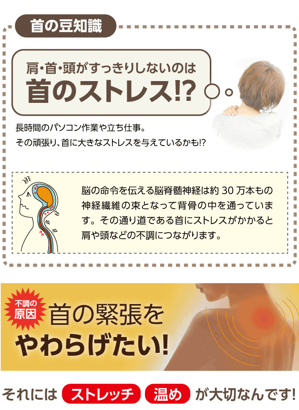 肩・首・頭がすっきりしないのは首のストレス!?