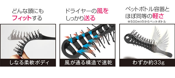 しなる柔軟ボディ・風が通る構造で速乾・わずか約33g